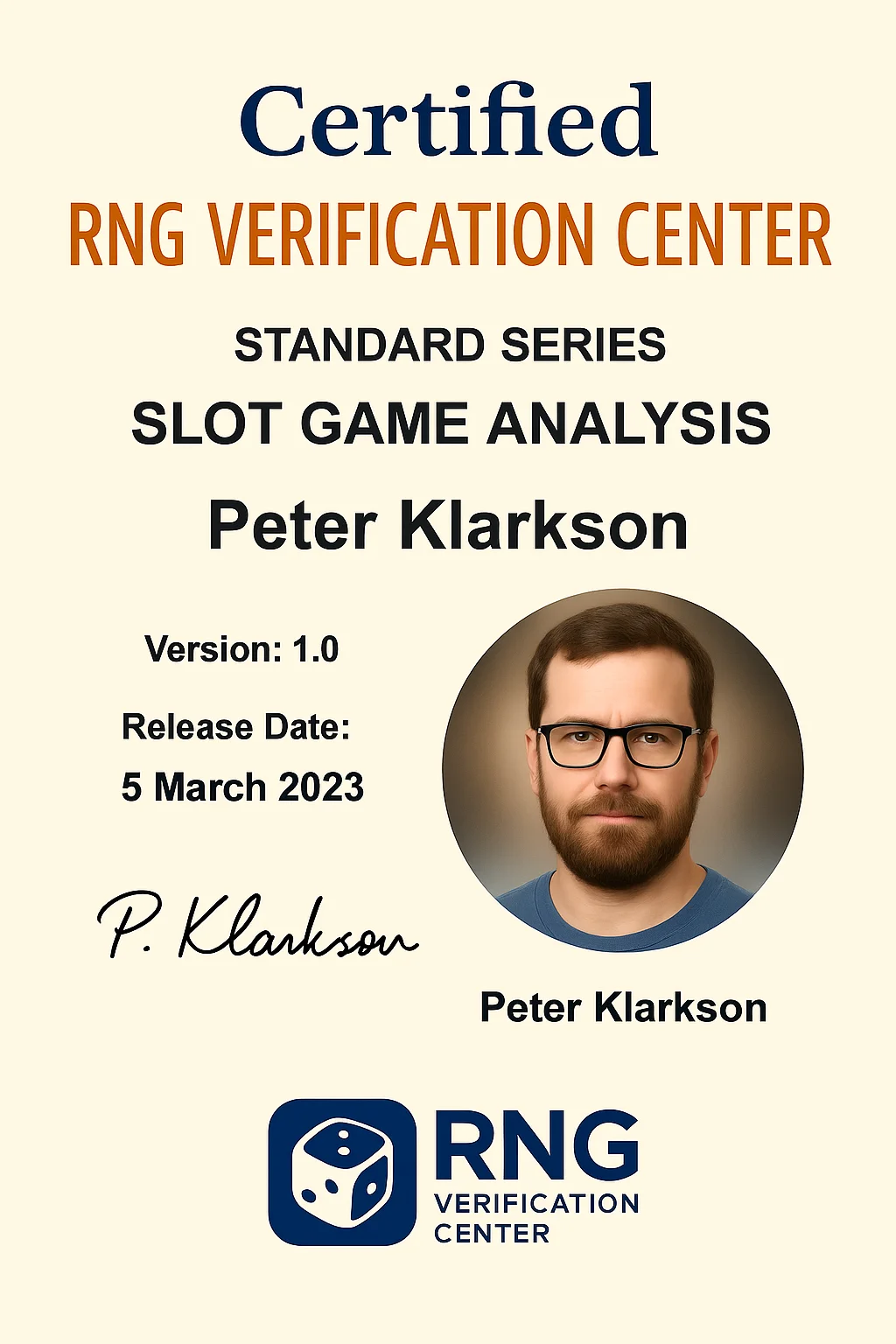 Сертификат Peter Klarkson о профильном обучении в сфере игровых механик и ответственной игры